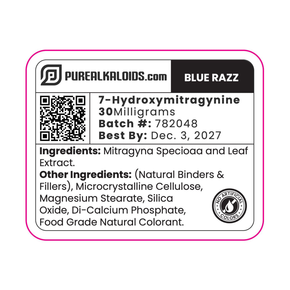 30mg 7-OH Rapid Release Tablets⁠ - Dye Free Blue Razz