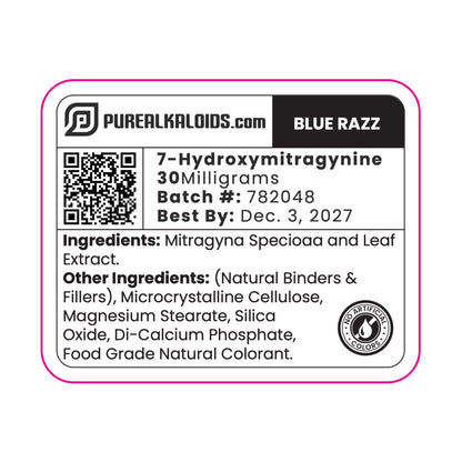 30mg 7-OH Rapid Release Tablets⁠ - Dye Free Blue Razz